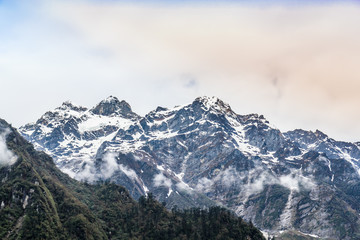 Snow mountain with fog , Lachen North Sikkim India - 140595635