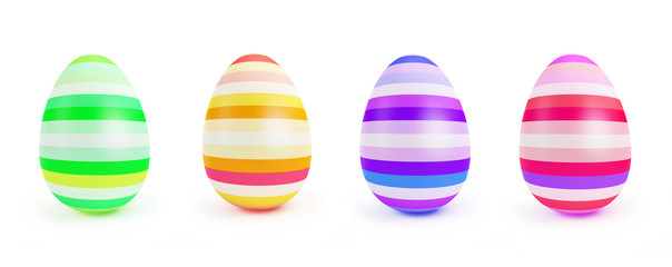 Painted Easter Egg on a white background 3D illustration