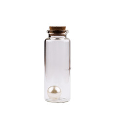 glass jar with white pearl