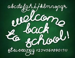 Welcome back to school Handwritten alphabet