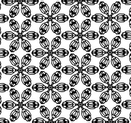 Fototapeta na wymiar black-white flower pattern
