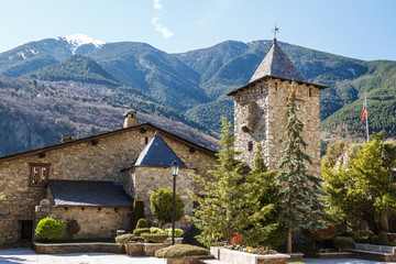 Fototapeta na wymiar Casa de la Valle in the capital of Andorra, Andorra la Vella