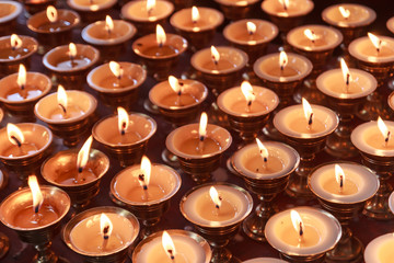 Beautiful Candle Light praying in monastery - 140597037