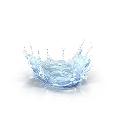 water splash isolated on white. 3D illustration