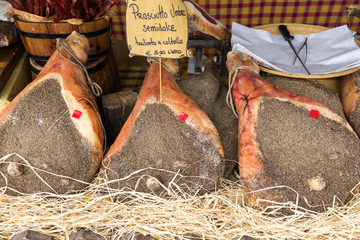 Italian  traditional  ham  at the store.