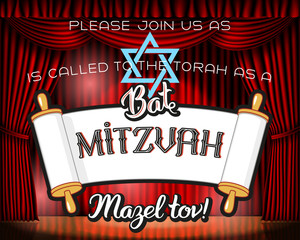 Bar Mitzvah invitation card