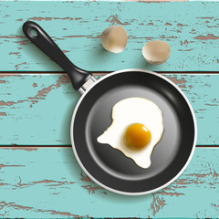 frying pan with egg