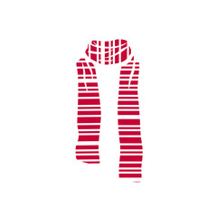 Stripped scarf icon, winter cold season logo
