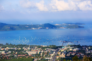 Fototapeta na wymiar Deep blue sea top view, Phuket Thailand
