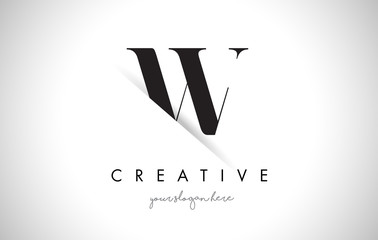 W Letter Logo Design with Creative Paper Cut