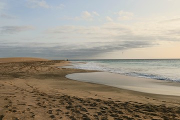   beach Santa Maria at sunset , Sal Island , CAPE VERDE









