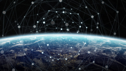 Data exchange and global network over the world 3D rendering