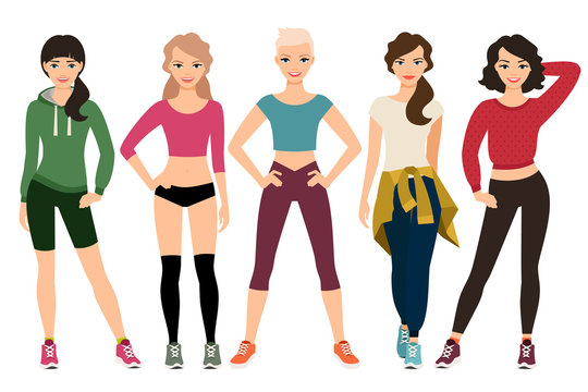 Women in sporty outfits