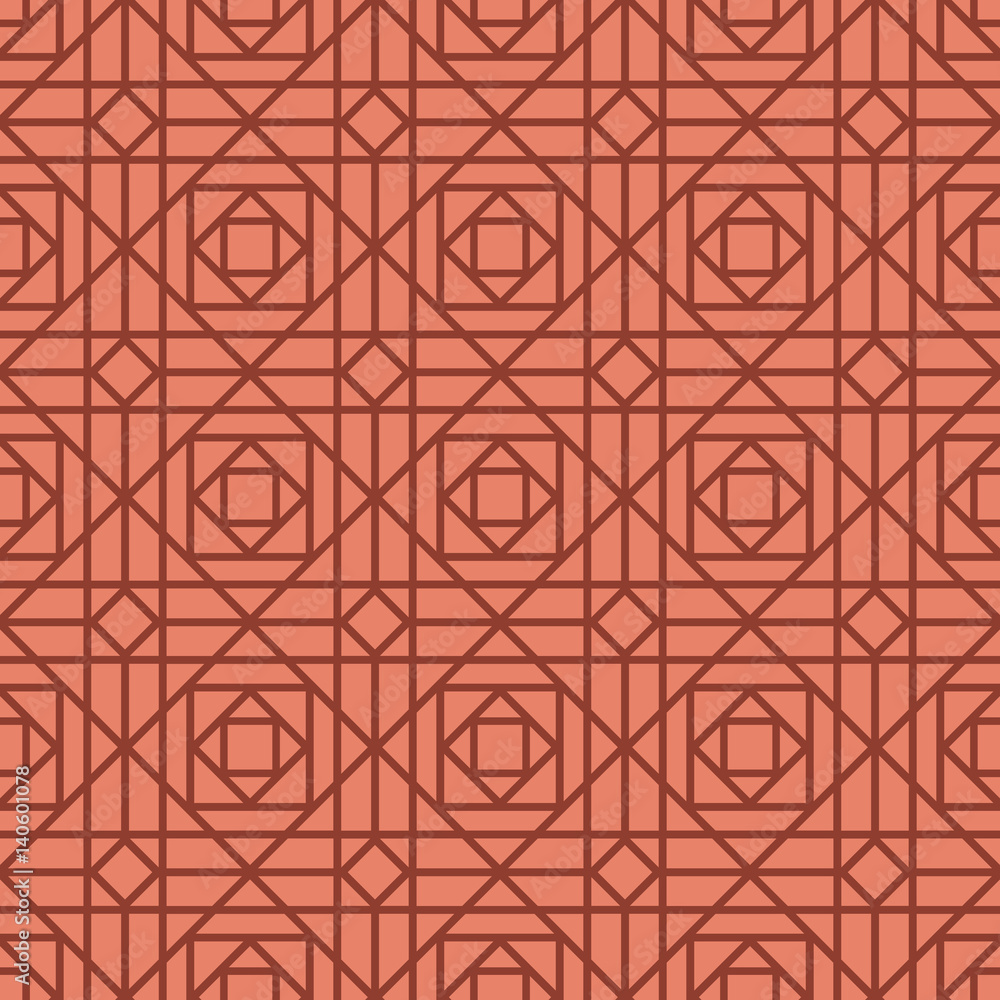 Poster geometric linear red retro pattern