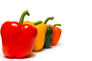Bell peppers on white background