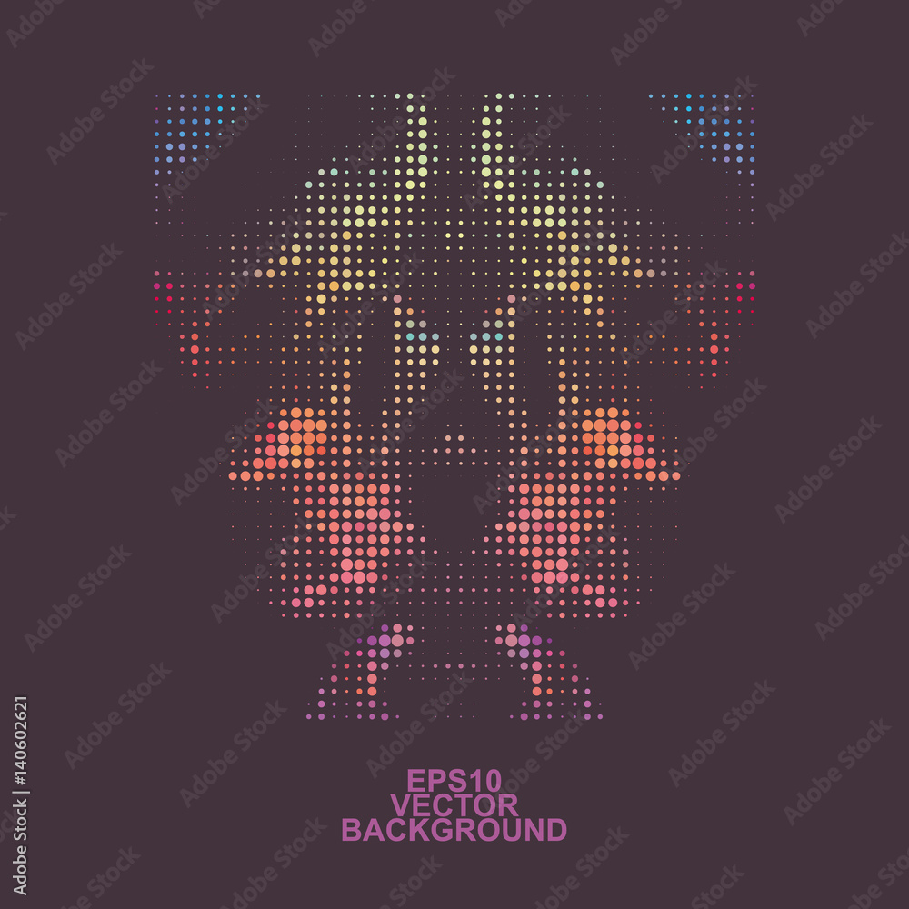 Poster abstract background with colorful dotted pattern