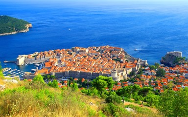 Dubrovnik, touristic destination in Croatia, Adriatic sea, panoramic view