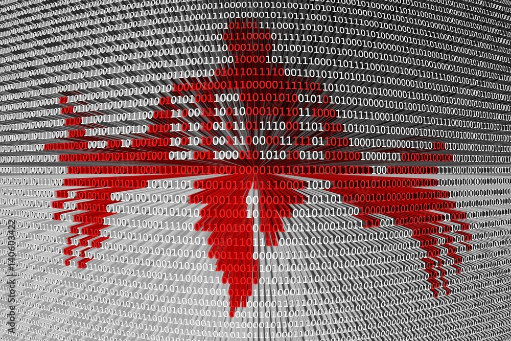 Poster ddos horror in the form of binary code, 3d illustration