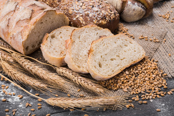 Bakery concept. Plenty of sliced bread background © Prostock-studio