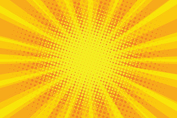yellow orange sun pop art retro rays background