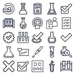 Set of 25 test outline icons