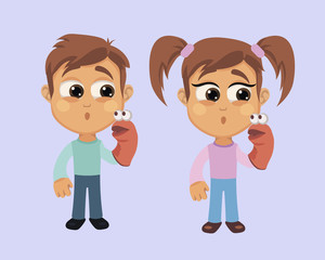 Boy and Girl with Uncontrolled Movements Symptom