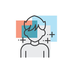 Teen, human avatars icon 3 color