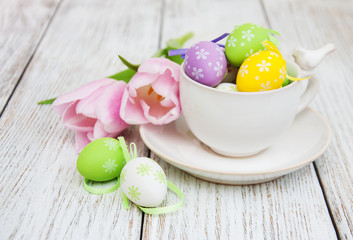 Easter eggs in a cup