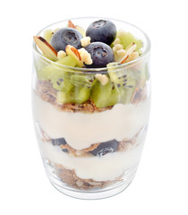 Fruit dessert with yogurt