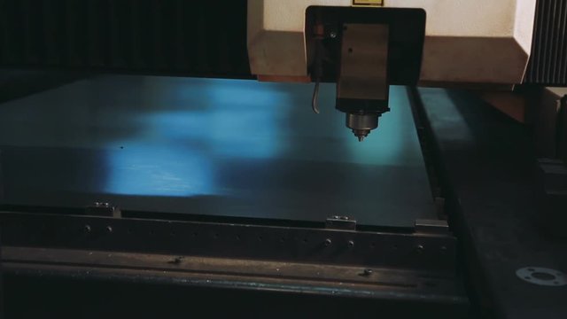 Metalworking Laser Machine. Cutting Metal Processing Technology. Close up. computer cnc