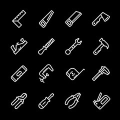 Set line icons of hand tool
