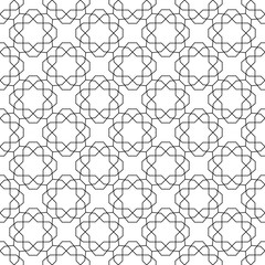 Fototapeta premium Seamless black and white background for your designs. Modern vector ornament. Geometric abstract pattern