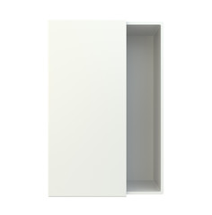 Blank open box isolated on white background. 3d rendering