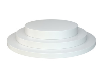 White round podium. Pedestal scene. 3D rendering isolated