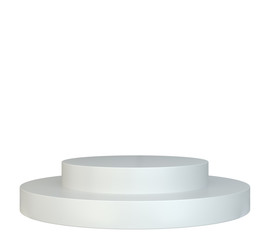 White round podium. Pedestal scene. 3D rendering isolated