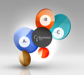 Colorful glossy circle infographics