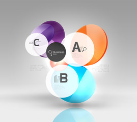 Colorful glossy circle infographics