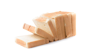 white sliced bread on isolated on white background