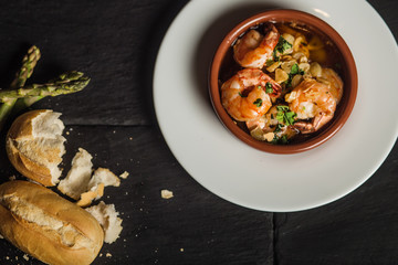 Grilled shrimps. Dish. Seafood   