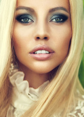 Beautiful woman face - close up portrait