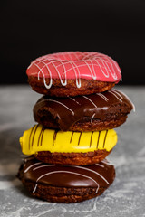 Donuts on a dark background