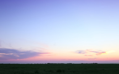 Beautiful sunset in wheat field