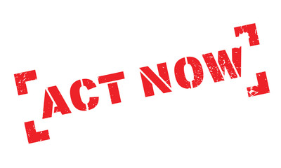 Act Now rubber stamp. Grunge design with dust scratches. Effects can be easily removed for a clean, crisp look. Color is easily changed.