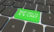 add to cart online shopping computer keyboard 3d illustration