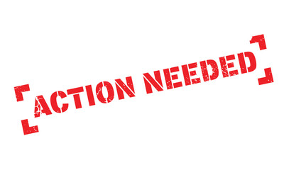 Action Needed rubber stamp. Grunge design with dust scratches. Effects can be easily removed for a clean, crisp look. Color is easily changed.