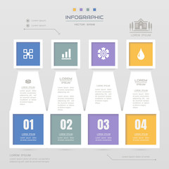 Infographics design template with icons, process diagram, vector eps10 illustration