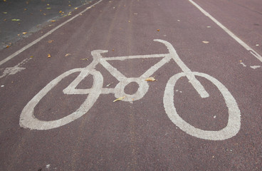 Sign of bicycle parking on street