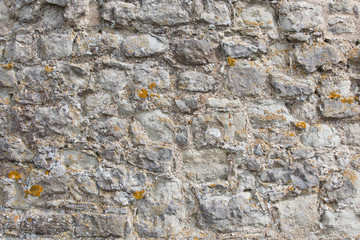 Close-up view of cobbled wall