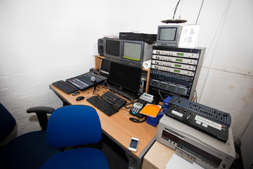 Computer and audio equipment in television studio
