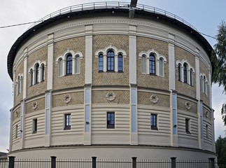 Gas factory of the late 19th century, gas-holders